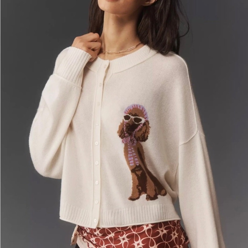 ANTHROPOLOGIE THE GOLDIE Wool Cashmere Blend Cardigan Sweater Women’s Small